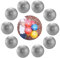 ATC Handels GmbH Soft Pilates & Yoga Ball Sets inklusive Ballnetz für Fitness, Entspannung und Spaß (Silber, 10 Bälle + 1 Ballnetz)