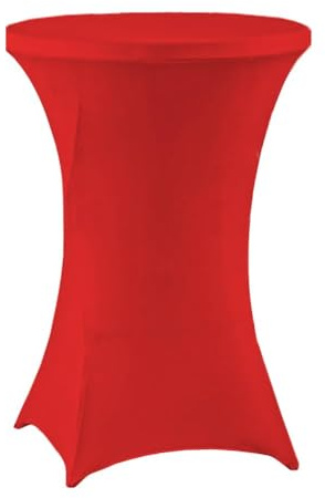 meioro Stretch Stehtischhusse Ø 80cm Polyester Enge Tischdecke, Abwaschbar Rund Husse, Faltenresistente Hussen mit Verstärkung im Fußbereich Geeignet für Stehtisch Bistrotisch (Rosa,80Dx110H cm)