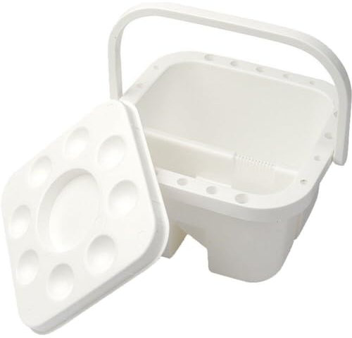 Paint Brush Washer Pot Multifunctional Paint Brush Cleaner Pot Plastic Artist Paint Brush Washing Bucket with Lid Palette and Brush Holder