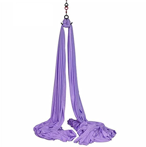 HJBFVXV Yoga Belts Aerial Silks Equipment Anti-gravity Yoga Hammock Swing Yoga for Home Gymnastics Flying Dance Body Shaping(Purple)
