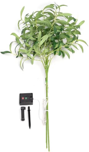 Blendend Piante solari simulate, inserite nel terreno, foglia d'ulivo 2M+1,5M 60LED