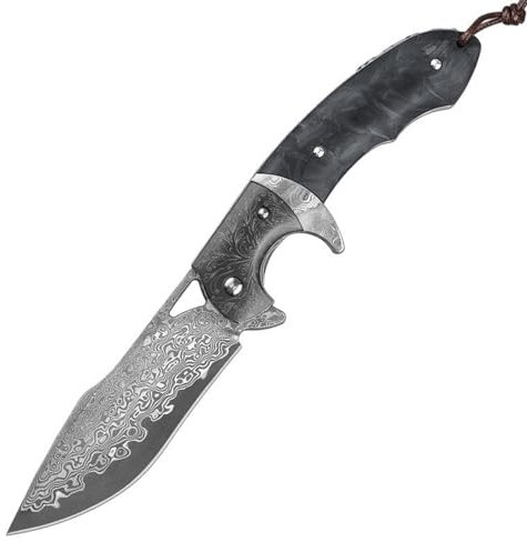 LMTYJZRY Damast Taschenmesser Jagdmesser Outdoor Scharfes Taschenmesser Ultrascharfes Für Messerliebhaber Und Outdoor-Enthusiasten