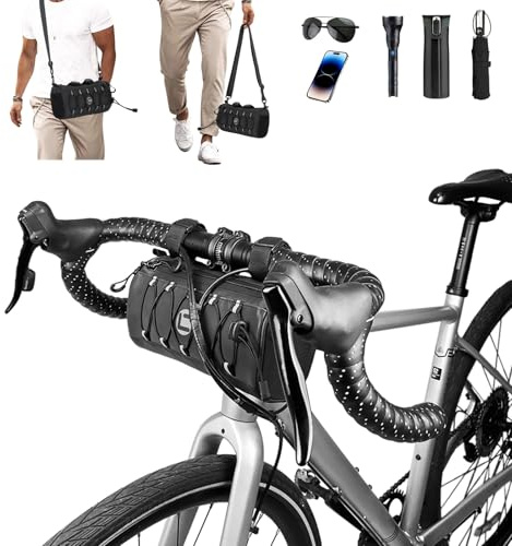 HUIJUTCHEN Bike Handlebar Bag 2.2L Waterproof Bicycle Frame Bag with Shoulder Strap for Road Mountain Bike Cycling Travel