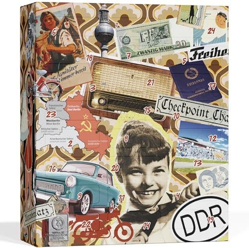 DDR Adventskalender 2025 [DDR KLASSIKER] – DDR Weihnachtskalender – Adventskalender Ost-Deutschland Ostalgie Geschenkset (24 Ostdeutsche Produkte)
