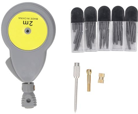 Sunicon Maßband, 1,8 m, einziehbares Kreis-Zeichenwerkzeug, metrisch, imperial, mit 50 Bleistift-Nachfüllungen für Vermesser, Ingenieure und Elektriker