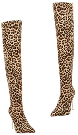 TINEASUR Ginocchio Stivale Tacchi Sottile in Pu Inverno Eleganti e Caldi Per Look