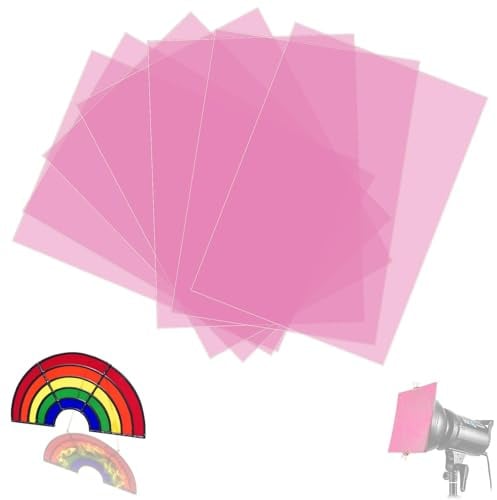 SWTYExt 7 Stück Folie Hitzebeständig für Lampen Rosa Lampenfolie A4 | Farbfolien Gel Farbfilter 29,7 x 21cm, Transparente Farbkorrektur, Foto, Lampe Scheinwerfer, Grafie, Studio, LED
