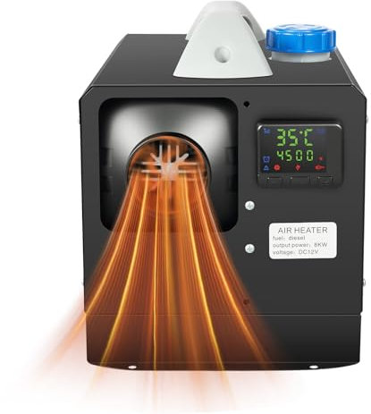 TanjcXliu Calefacción de estacionamiento diésel de 12 V, 8 kW, calefacción de aire, calefacción diesel, 0,1 – 0,5 L/h, equipamiento para autocaravanas con mando a distancia, pantalla LCD, diésel, para