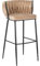 MEBEL ELITE Barhocker mit Lehne - Barstuhl Beige mit Fußstütze - Gepolstert Bar Hocker aus Samt und Metall - Küchenhocker Leicht zu Reinigen - Sitzhöhe 81 cm
