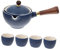 Cabilock Juego De Té Cerámica Tetera Lateral Con 4 Tazas De Porcelana Tetera Doméstica Práctica