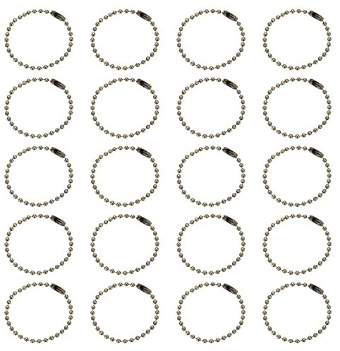 QUARKZMAN 50 Stück 5 Zoll Kugel Perlenkette, Metall Kugelkette mit Verbindungsstücken für Schlüsselanhänger, hängende Verzierung, Schmuck, Halskette, Weihnachtsdekoration, Bronze