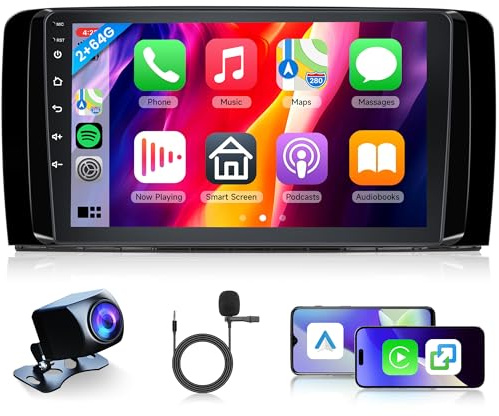 2G+64G Wireless Carplay Android Autoradio für Mercedes Benz R Klasse W251 R280 R300 R320 R350 R63 2005–2017 9 Zoll Autoradio Android Auto Navi GPS WiFi Mirror Link Bluetooth FM/RDS/SWC Rückfahrkamera