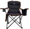 OLPRO Henwick Heavy Duty Padded Folding Camping Chair for Adults – Comfortable & Portable Outdoor Chair with Cooler Bag, Wine Glass & Cup Holder – Ideal for Camping, Garden & Picnics (Black/Orange)