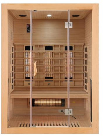 Sanotechnik Open Infrarotkabine für 3 Personen, Holz: Hemlock, Moderne Wellnessoase, 150 cm x 120 cm x 200 cm