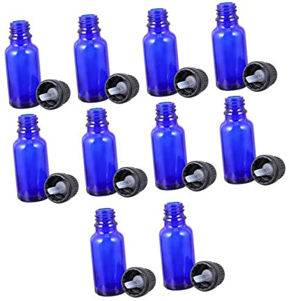 GANAZONO 12pcs Essential Oil Empty Bottle Big Lid Drip Hole for Travel Aromatherapy and Sub-packing Glass Bottles