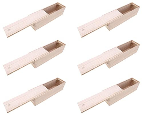 Gbloodst 6X Caja de Embalaje de Madera de la Botella de Vino Rojo para Flauta de Champán Almacenaje Especial de Papel de Regalo de Madera para Vino Puede Hacer Logo Regalo Caja de Embalaje