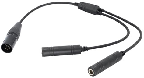 Tuesoa GA Dual Plugs to 5 Pin XLR Adapter Black Aviation Headphone Cable for Aviation Communication