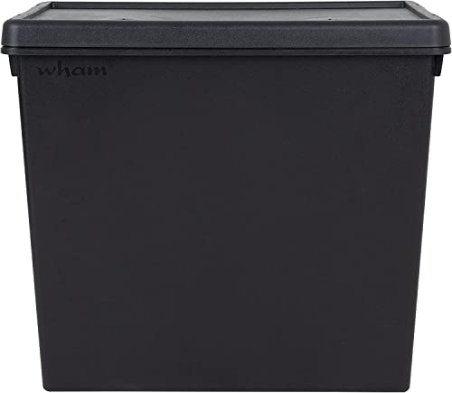 Eason Bros - 1 x 92L Extra-Large BLACK BAM 100% Recycled Tough Plastic Storage Box with Lid – Durable, Stackable Storage Container for Garage, Garden, Shed, Home & Office