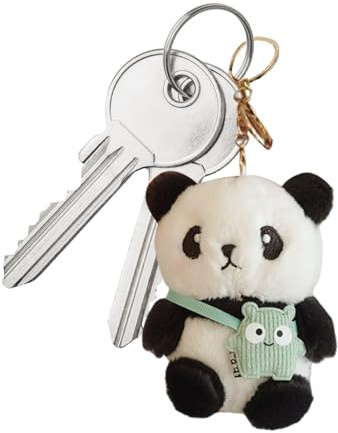 Generisch Dekorativer Panda-Anhänger – Designer-Plüsch-Schlüsselanhänger, Systemtaschen-Zubehör | Für Autoschlüsseltasche, Rucksack, Handygürtel, Damen, Herren, Kinder