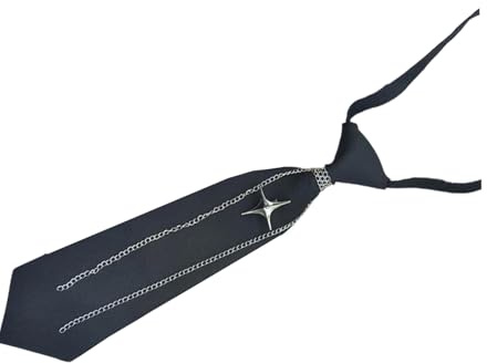 HOOLRZI Uniform-Krawatte, verstellbare Krawatte mit Metallkette, für Mädchen, Anime & adrette Mode, schnell verstellbare Herrenkrawatte, a, One size