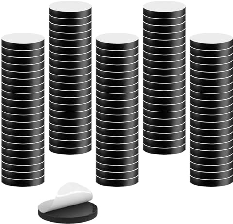 100 Piezas Pequeños Imanes Adhesivos, 21 mm Redondos Autoadhesivos Magnets | Placas Magnéticas Autoadhesivas, Imanes Adhesivos Potentes, Imanes Pequeños Adhesivo, para Refrigeradores, Fotos, Negro