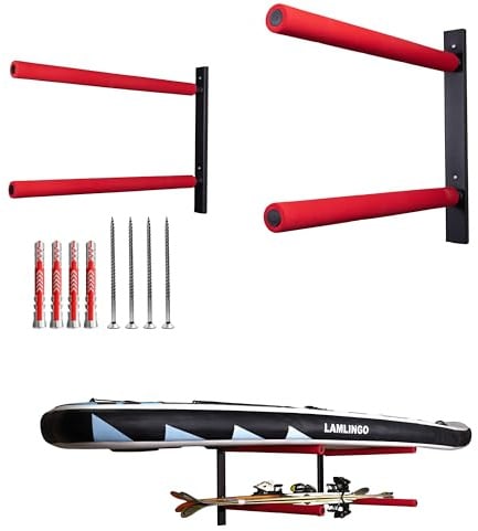 Pallit BRACKET-D Wandhalterung für Dachbox, Kanu, Surfboard & SUP - 40kg | Platzsparende Doppelhalterung für 2 Boards im Keller oder Garage - Gepolsterte Auflage schützt vor Kratzern - Robust