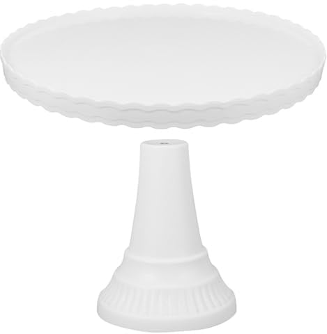 MAGICLULU Alzata Dolci in Ceramica Bianca Piatto Rialzato per Torte e Cupcake per Dessert e Feste di Compleanno