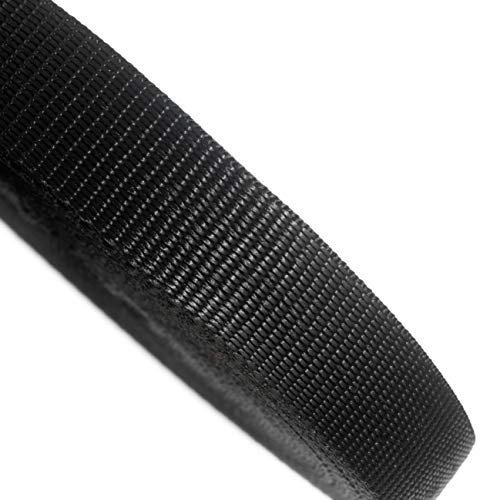 Polypropylen-Gurtband, 25 mm breit, Schwarz, mit einer Bruchdehnung von 440 kg, zur Verwendung als Spann- und Zuggurt, Schwarz , 15 m