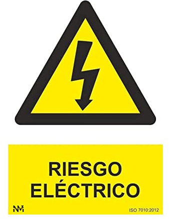 Normaluz RD35607 - Señal Adhesiva Riesgo Eléctrico Adhesivo de Vinilo 15 x 20 cm, Amarillo