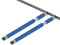 2 x Airline-Beam - Sperrbalken für Airlineschienen 1500-2200 mm, Ladungssicherung, Schutzüberzug blau · NEU