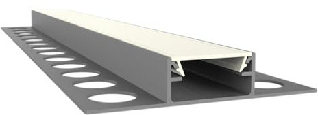 LED Aluminium Fliesenprofil F1 Mirach 2 Meter inkl. Abdeckung Klar - Alu Profil für Fliesen