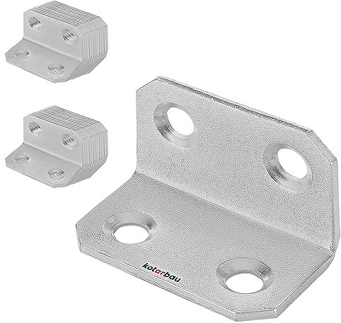 KOTARBAU® 25 Soportes de esquina en forma de L, 18x18x30 mm, Acero galvanizado, Conector de ángulo recto de unión de 90 grados, con agujeros de montaje, escuadras metálicas para muebles, 25 UNIDADES