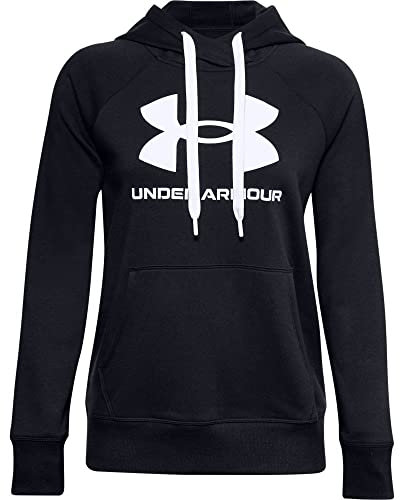 Under Armour Women's Rival Fleece Logo Aufwärmoberteil, Black, Medium