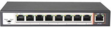 PS5081E PoE-Switch mit 9 Ports, 8 PoE-Ports, 802.3af, 48 V, 96 W, Übertragung bis zu 250 Meter