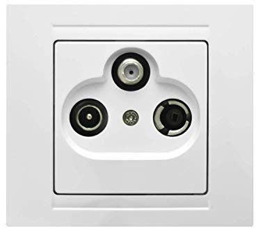 Gunsan Moderna Multimedia Sat TV Radio Durchgangsdose Antennendose Weiss
