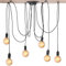 Cocoarm Vintage Hanging Pendant Light 6 Arms E27 Retro Chandelier Pendant DIY Multi Light Industrial Ceiling Spider Lamp Light Metal Lamp for Dining Room Hall Bedroom Hotel