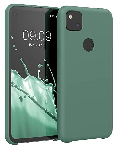 kwmobile Cover per Google Pixel 4a Custodia - Back Case per Smartphone in Silicone TPU - Protezione Gommata - verde militare