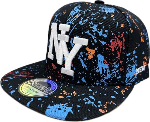 J26 Kids Kinder Snapback USA Cap Teenie Kappe Basecap Mütze Trucker Cappy Sport NY (Camo Schwarz)