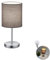 LED Nachttischlampe, LED Tischlampe Tischleuchte mit Stoffschirm (grau) für Schlafzimmer, Wohnzimmer, Arbeitszimmer, Beistelltisch incl. 3W LED austauschbar