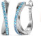 YOURDORA Creolen Silber Damen Klein Ohrringe 925 Silber Rhodiniert Kreolen 15mm mit Zirkonia aus Österreich (Weißgold - Hellblau)