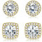 Dochais 925 Sterling Glod Cubic Zirkonia Ohrringe Damen Ohrstecker Set 18K Vergoldete Hypoallergene CZ Ohrringe für Frauen Männer Mädchen Ohrschmuck