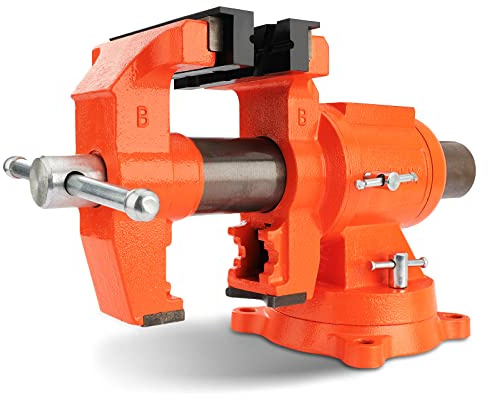 PONY 5 Inch Heavy Duty Bench Vise with 360-Degree Swivel Base and Head