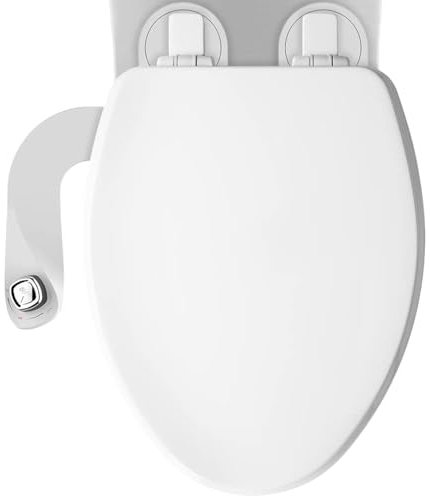 Mayfair MAYFAIR Kendall Ensemble de bidet à fermeture lente, ne se desserre jamais, siège de toilette avec ajustement parfait, pulvérisation d'eau douce, non électrique, bidet facile à installer,
