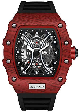 rorios Herrenuhr Wasserdichter Quartz Uhren mit Datum Design Leuchtend Uhren Klassisches Tonneau Armbanduhr für Männer