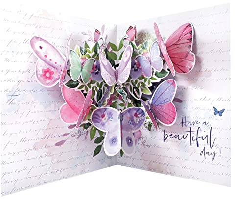 Second Nature Pop Out Butterflies Happy Mother's Day Greeting Card Large Just Wow! Range Cards MWOW001