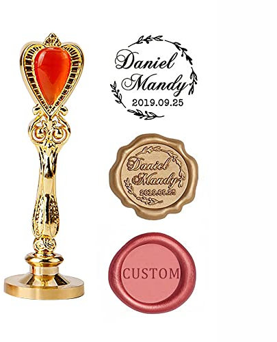 Personalisierte Wachs Siegel Stempel Umschlag Siegel Stempel Wachs Siegel Stempel Individuelle Siegel Stempel mit Name/Logo/Text für Hochzeit Party Einladungen Umschläge Briefe Verpackung Dekor