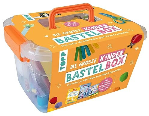 Frech Die große Kinderbastelbox. Inkl.3 eBooks zum downloaden. Mit Material und Anleitungen für lustige Bastelprojekte, Yellow