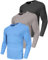 Herren 3er Pack Langarmshirt T-Shirts, UPF 50+ UV Schutz Schnelltrocknend Funktionsshirt Laufshirts, Atmungsaktiv Langarm Sportshirt Gym Running Top Outdoor Workout Fitness Oberteil für Männer 3P04-XL