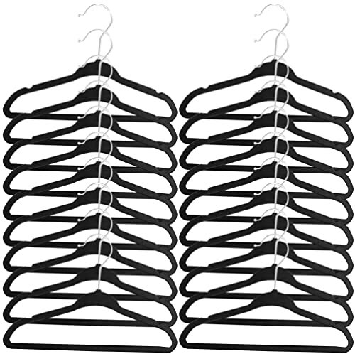 SOYDAN 20 Stück Kinder-Kleiderbügel, beflockt, rutschfest, für Mantel, Kleid, Hemd, Kinderzimmer, Kleiderbügel für Kinder, Babykleidung, Schrank-Organizer