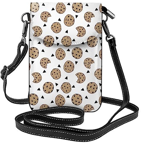 UPIKIT Cookies Food Schokoladenkekse für Damen, mit Quaste, kleine Umhängetasche, Leder, für Wandern, Camping, Einkaufen, Dating, Schwarz , Einheitsgröße